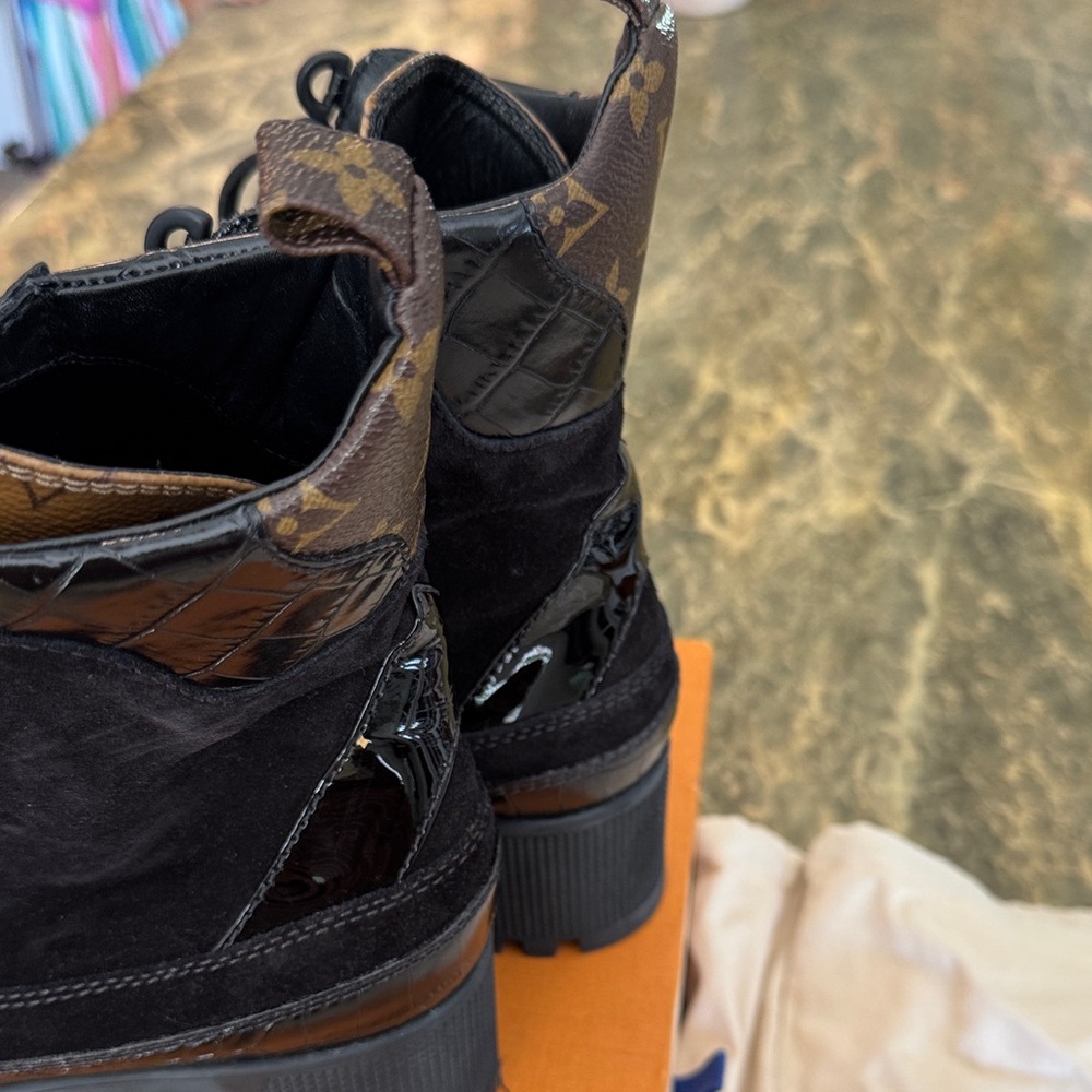 Louis Vuitton Suede and Monogram Women's Boots - Picture 11 of 11